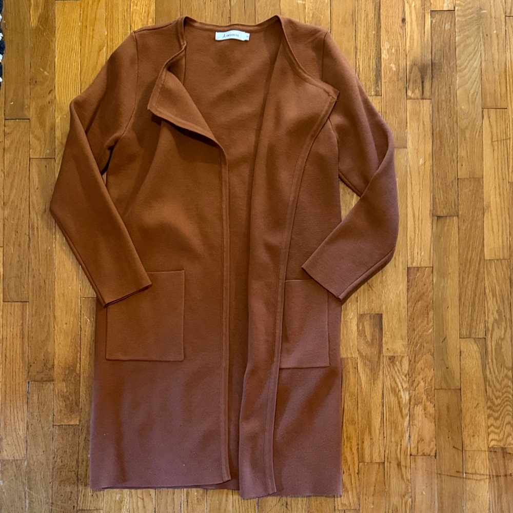 Anrabess Brown Open Front Sweater